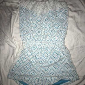 Blue and white romper